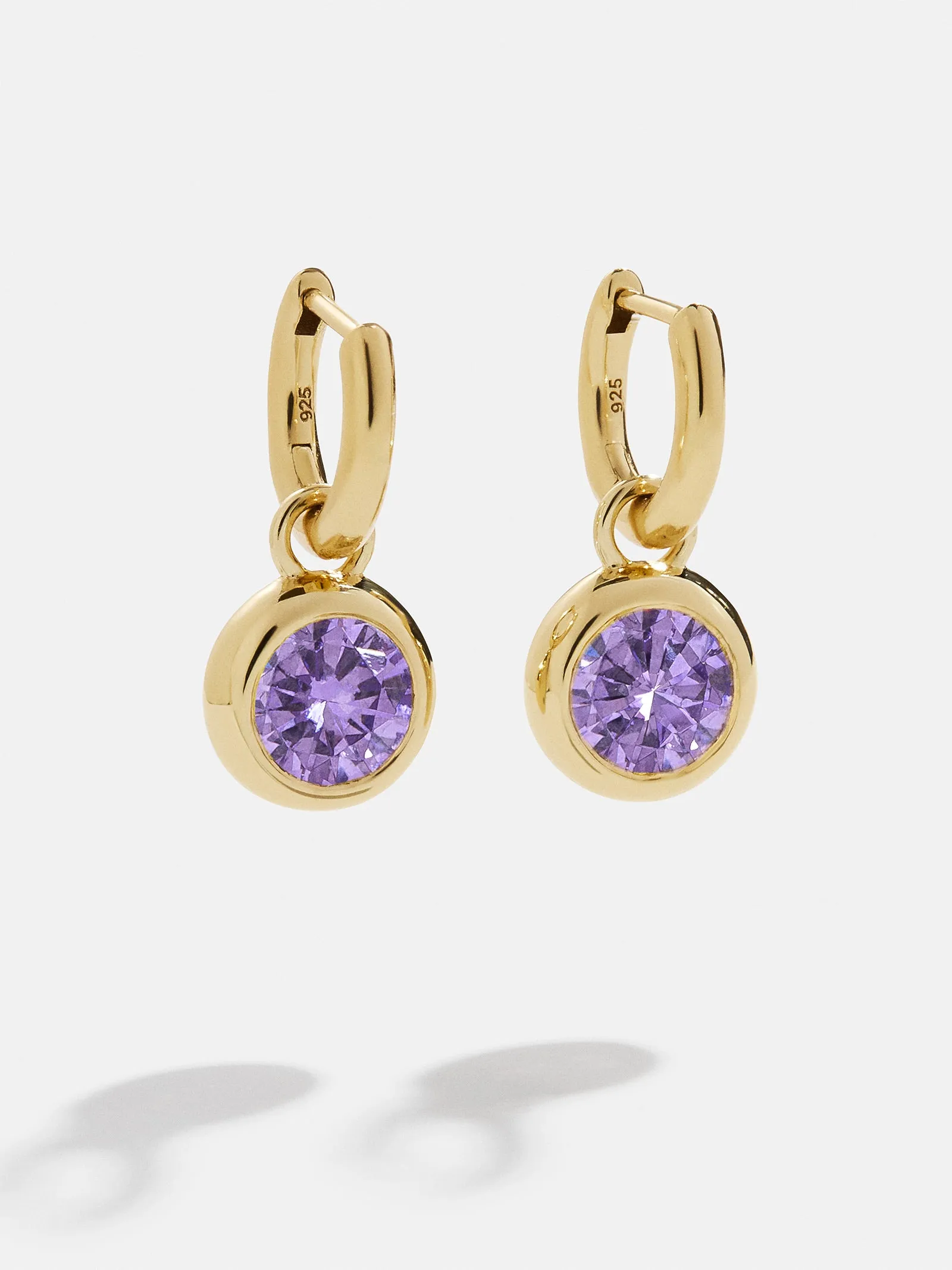18K Gold Birthstone Drop Earrings - Light Amethyst sold by BaubleBar