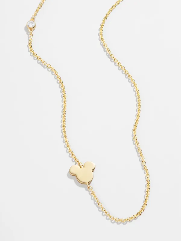 Mickey Mouse Disney 18K Gold & Cubic Zirconia Asymmetrical Necklace - Gold sold by BaubleBar