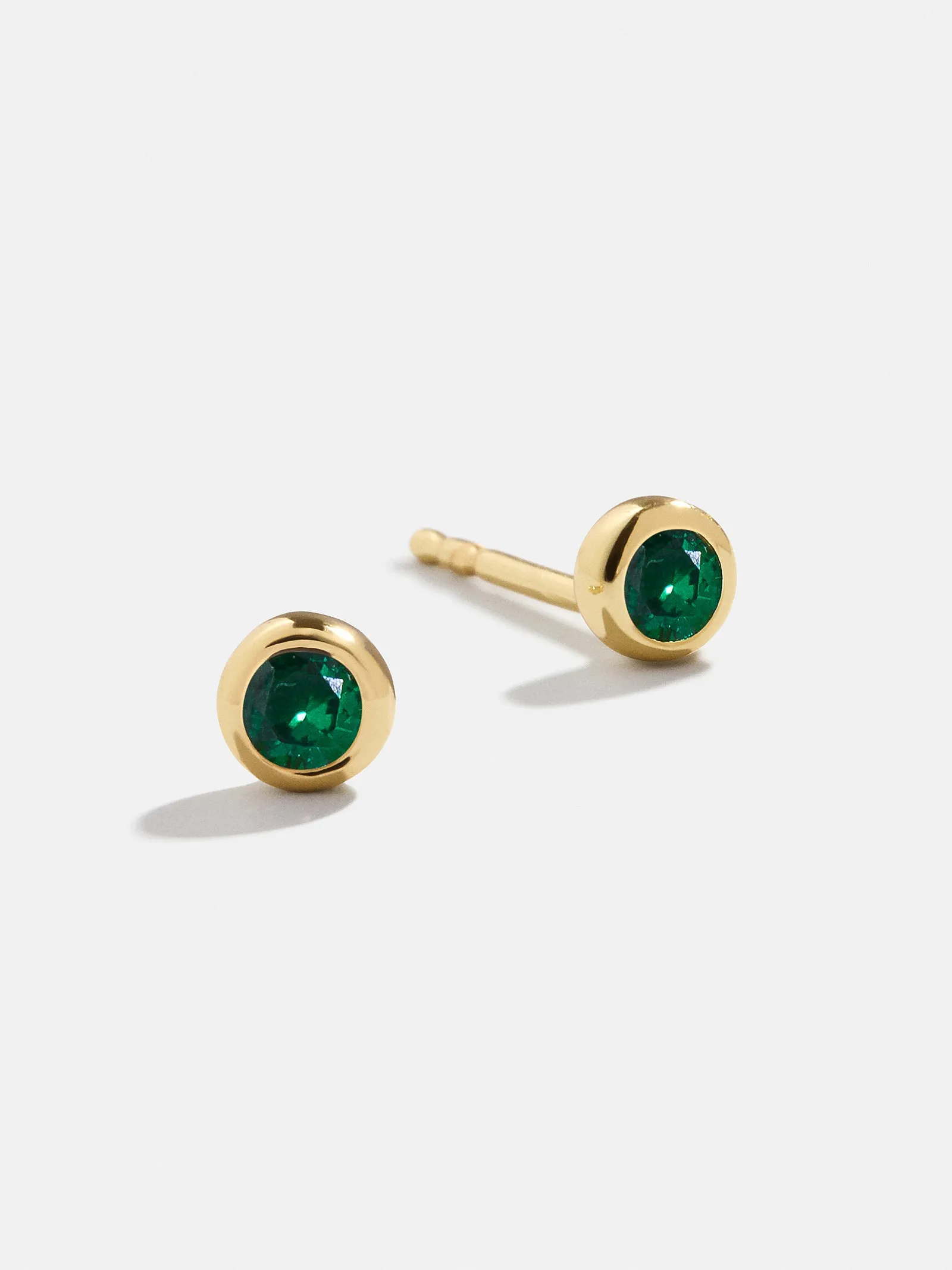 18K Gold Birthstone Stud Earrings - Emerald sold by BaubleBar
