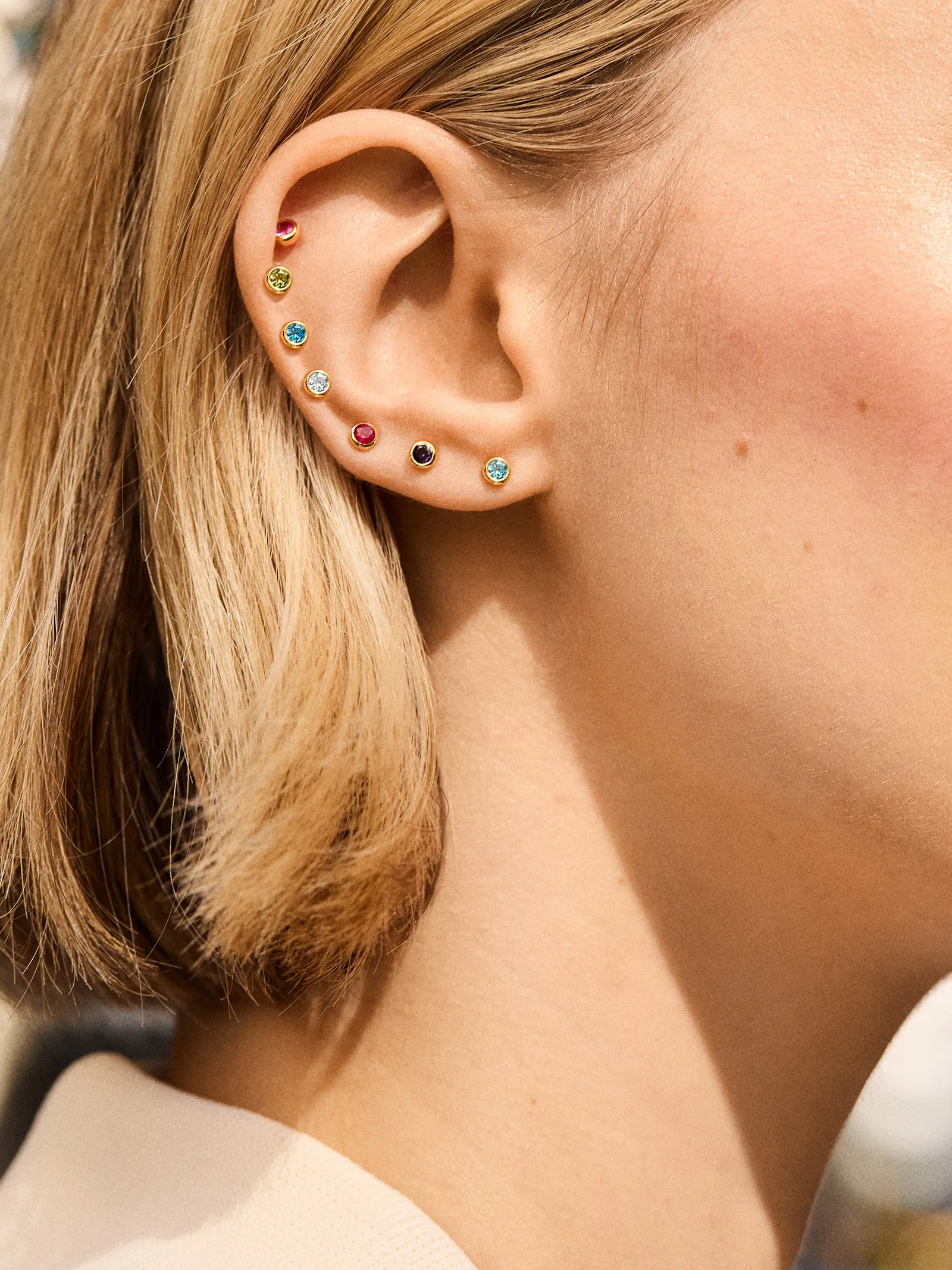 18K Gold Birthstone Stud Earrings - Emerald sold by BaubleBar product image thumbnail 2