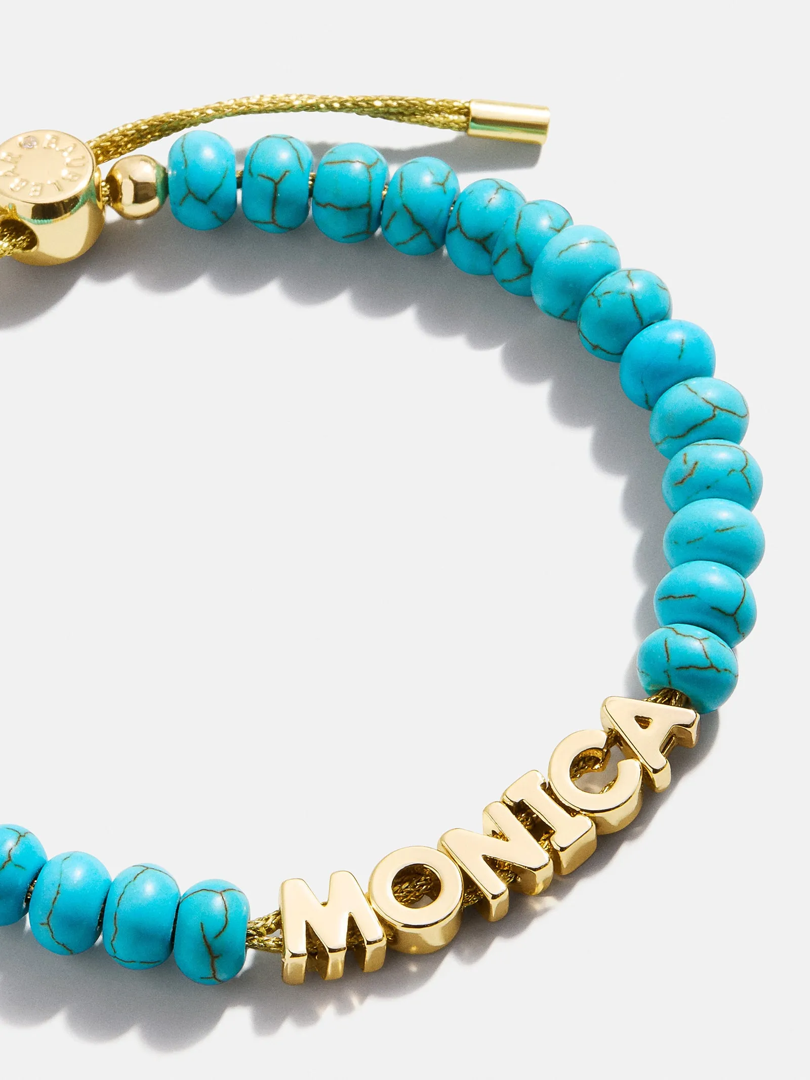 Turquoise Custom Nameplate Bracelet - Gold/Turquoise sold by BaubleBar