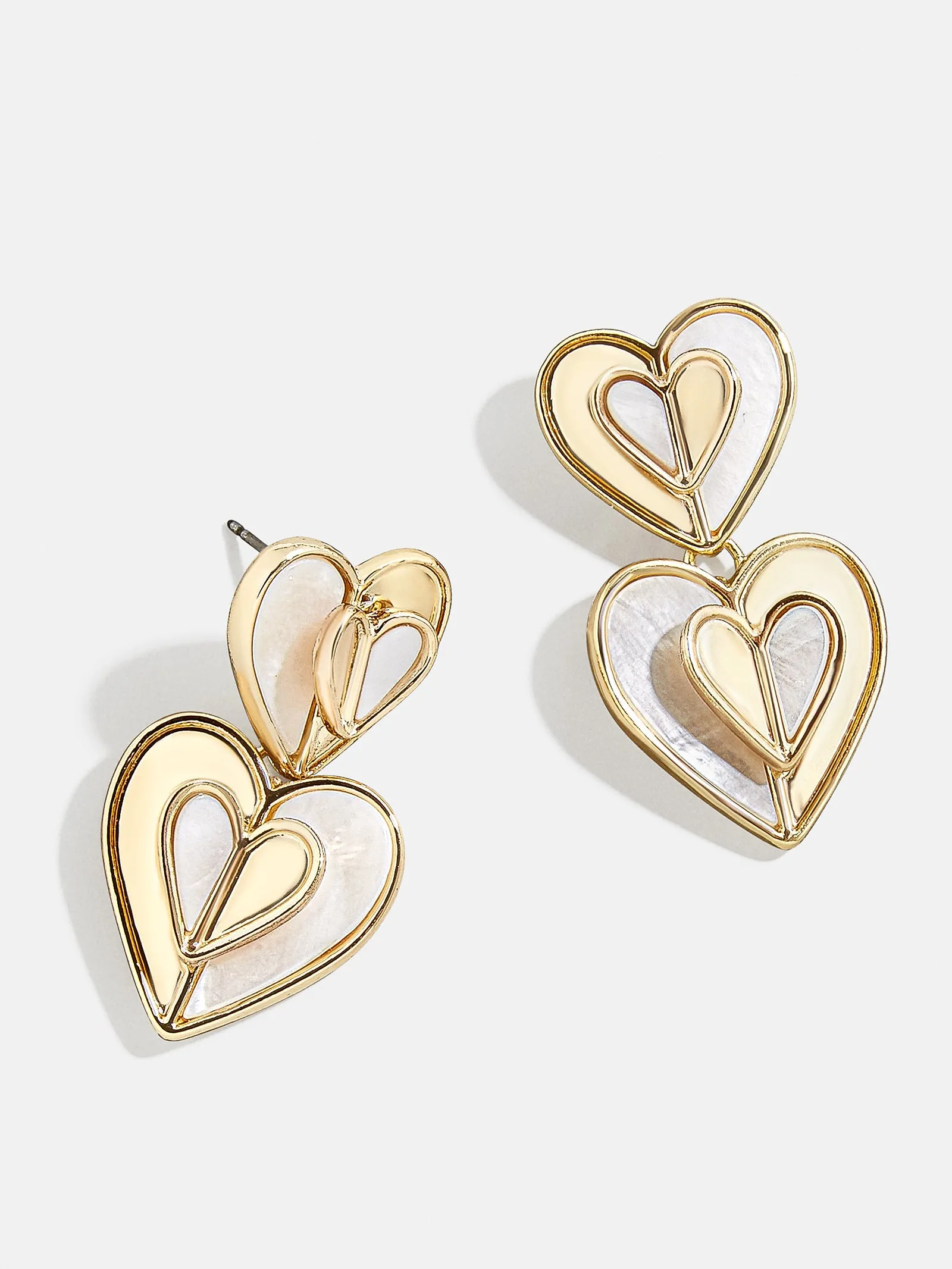 Vanessa Earrings - Gold and Shell Heart sold by BaubleBar