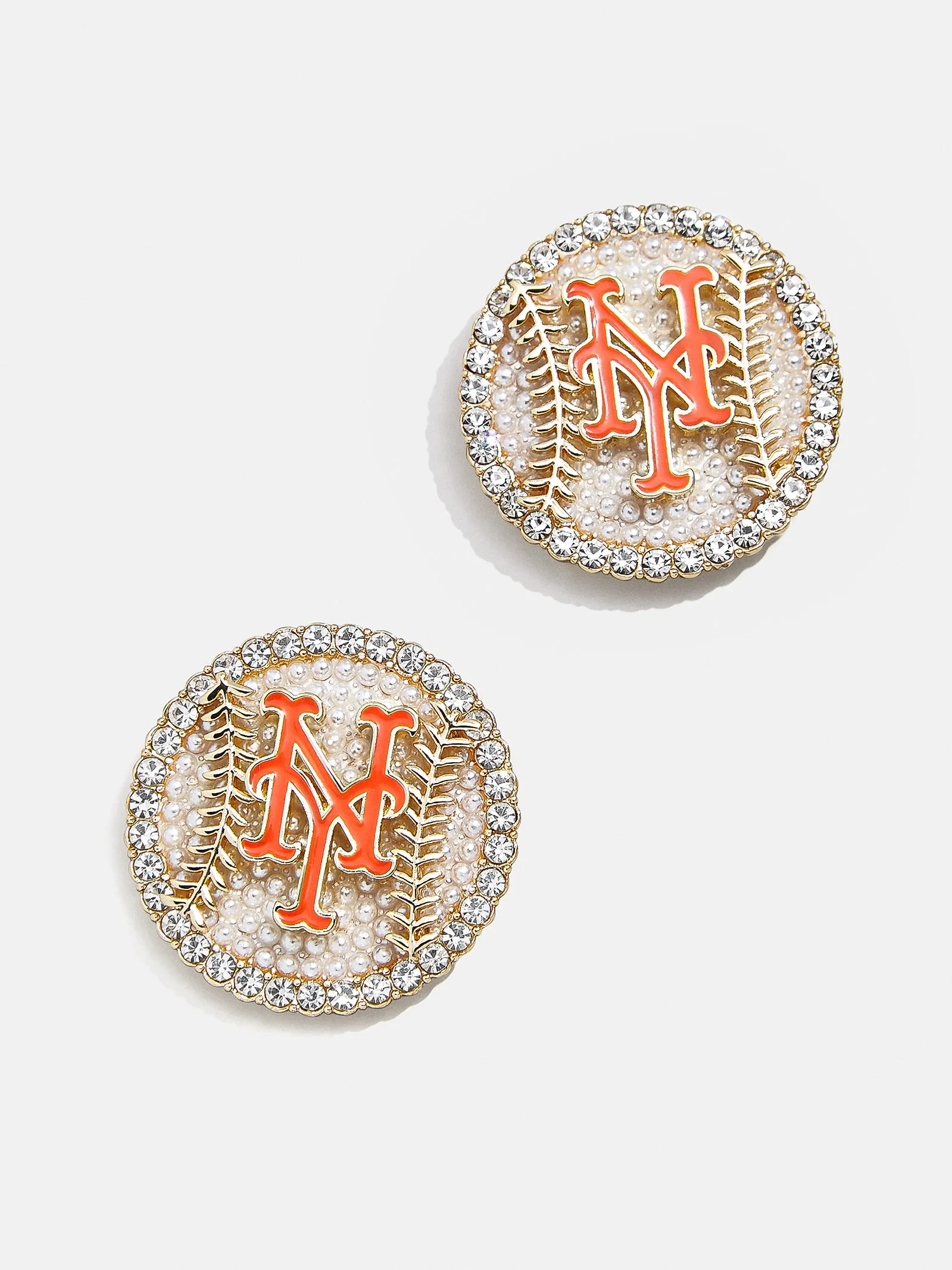 MLB Statement Stud Earrings - New York Mets sold by BaubleBar