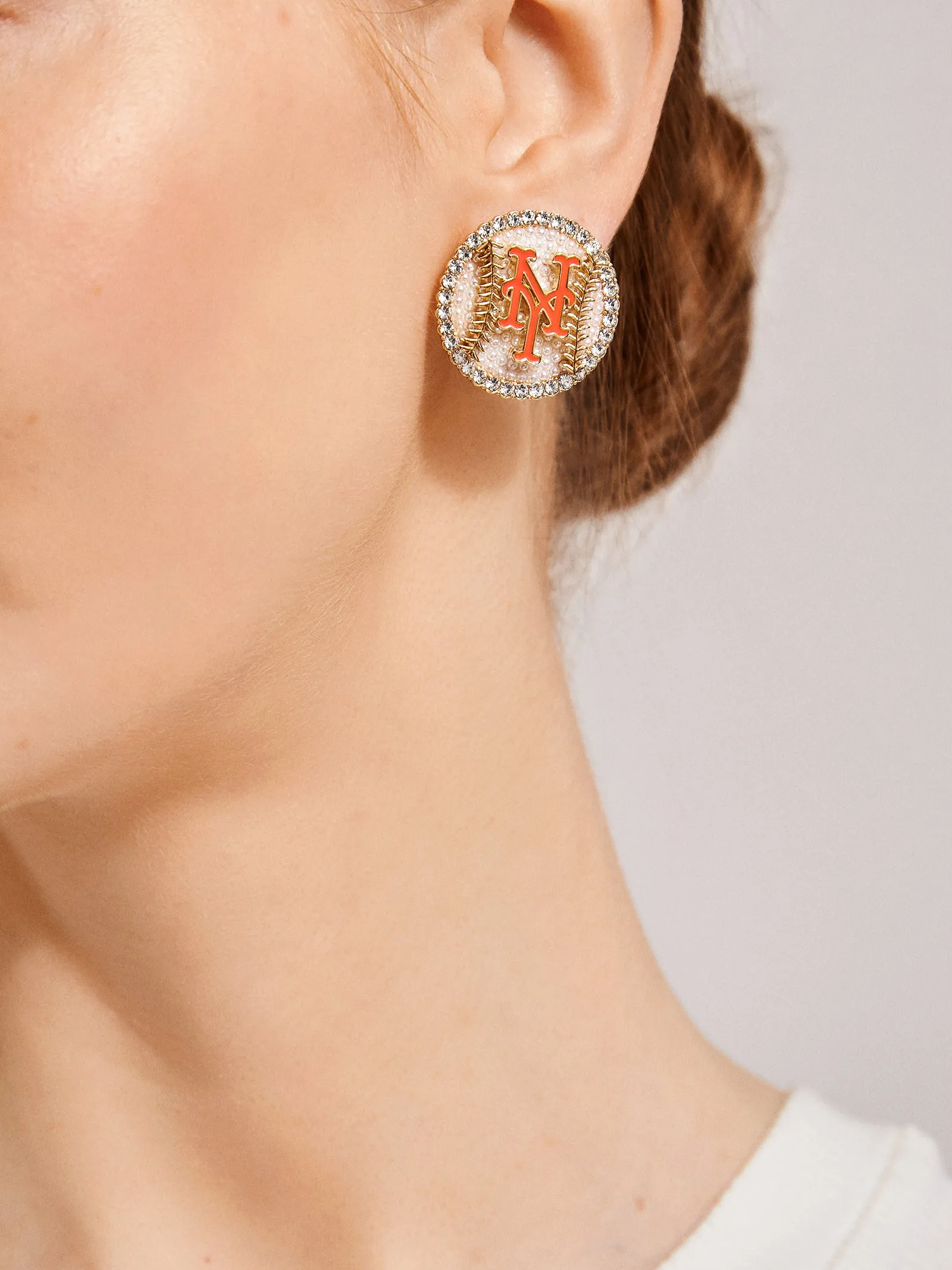 MLB Statement Stud Earrings - New York Mets sold by BaubleBar product image thumbnail 2