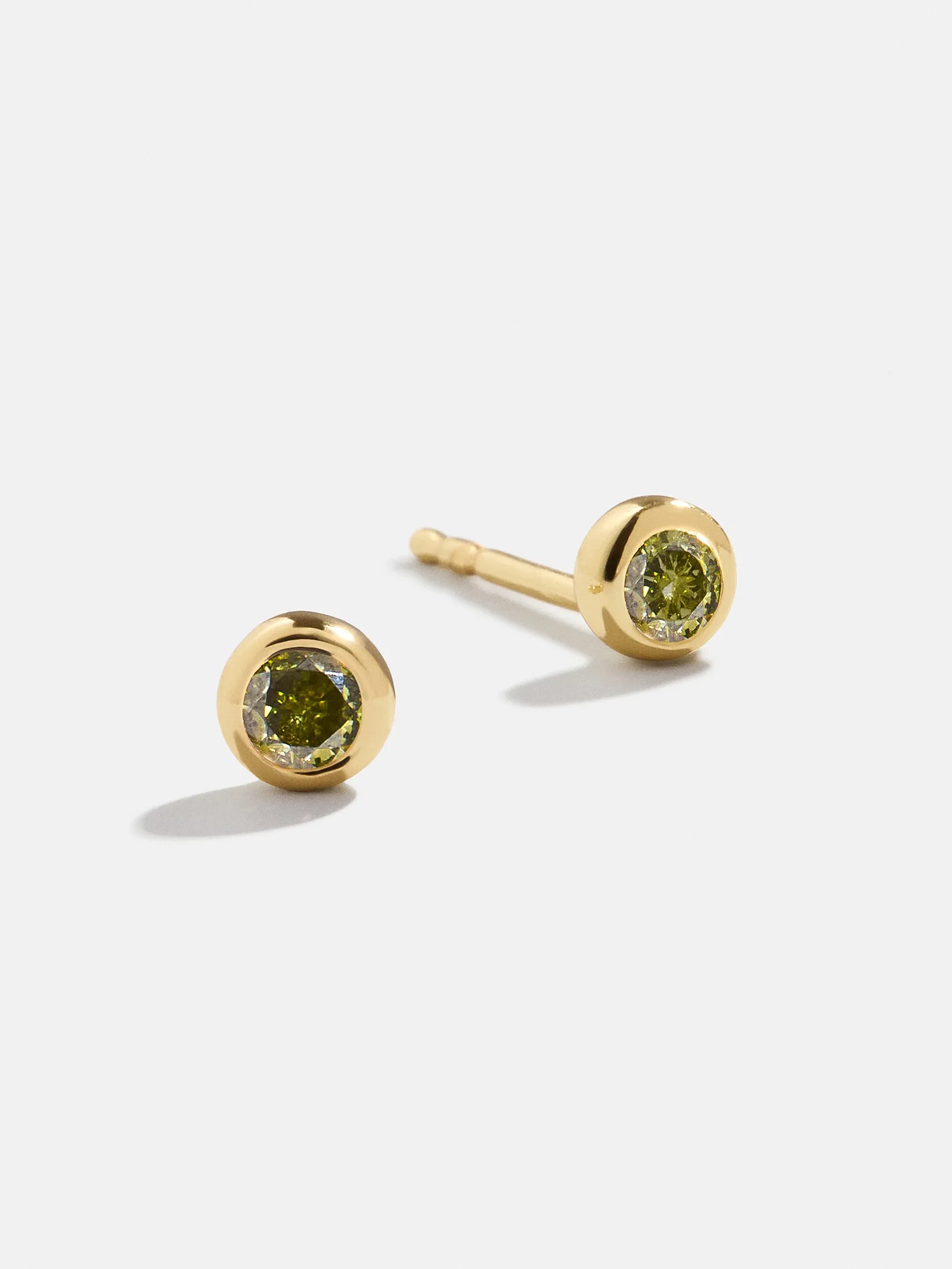 18K Gold Birthstone Stud Earrings - Peridot sold by BaubleBar