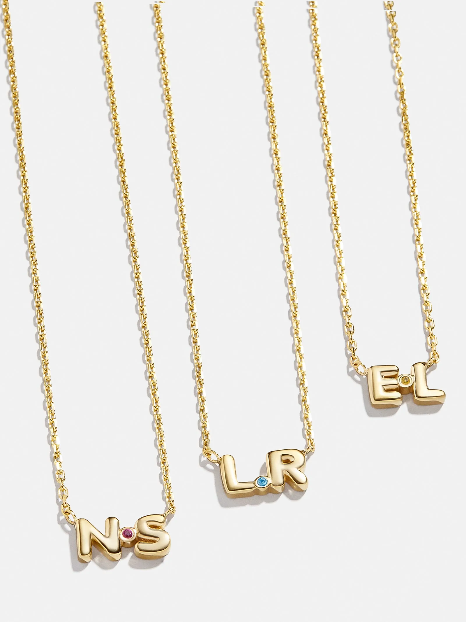 18K Gold Vermeil Double Initial Birthstone Custom Necklace - Crystal sold by BaubleBar product image thumbnail 3