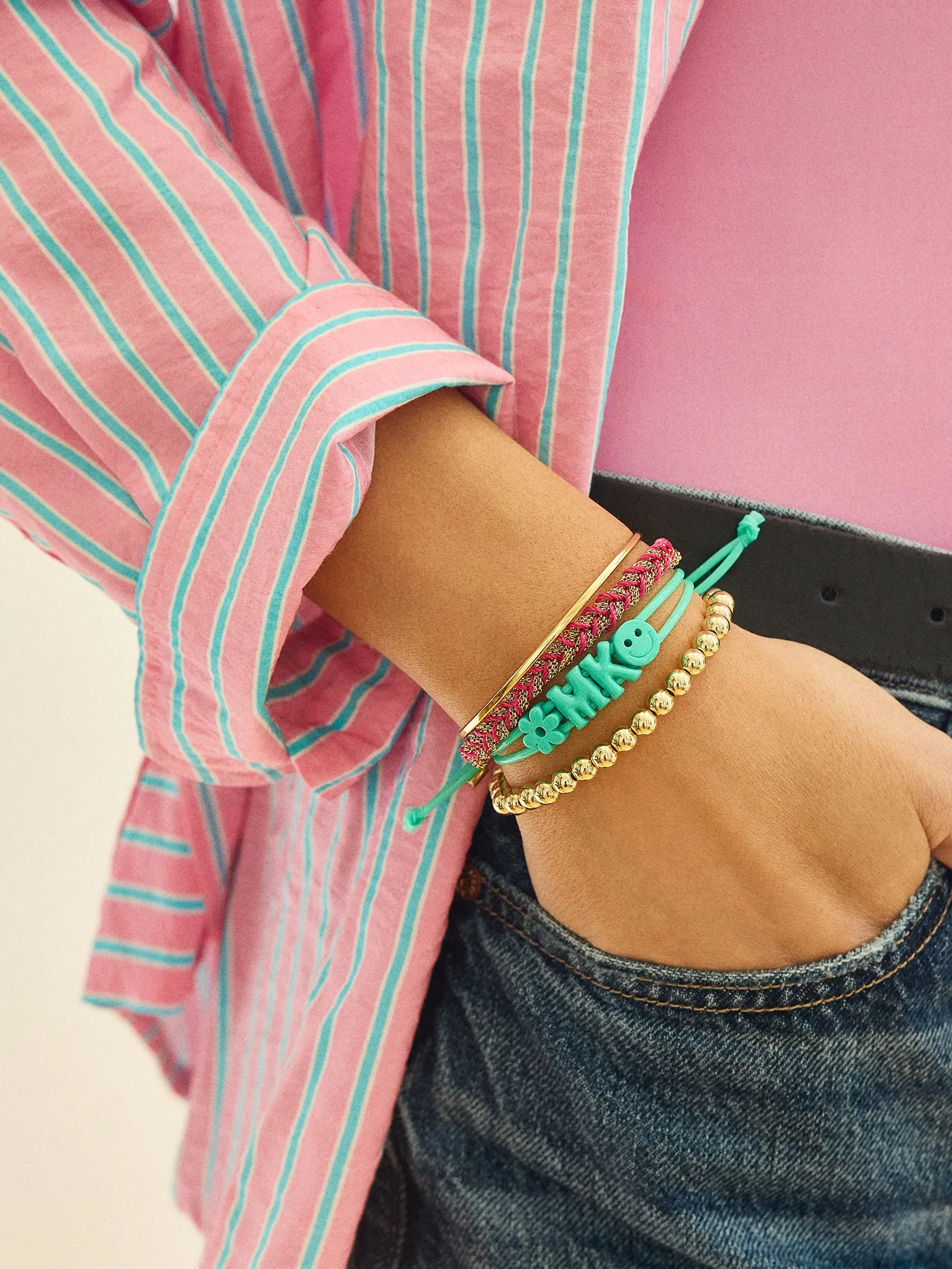 Say It All Custom Jelly Slider Bracelet - Turquoise sold by BaubleBar product image thumbnail 2