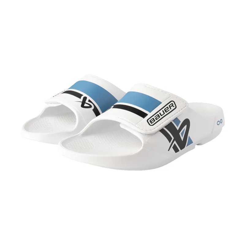 S25 BAUER OOFOS SPORT FLEX SLIDE JUNIOR WHITE/BLUE sold by Bauer