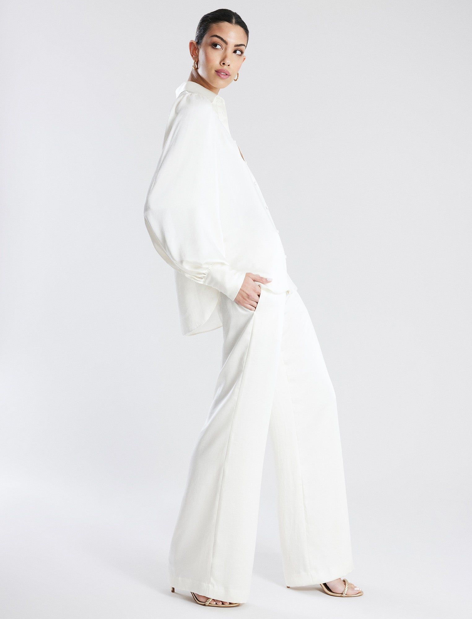 Balloon Sleeve Button-Up Top sold by BCBGMaxAzria product image thumbnail 5