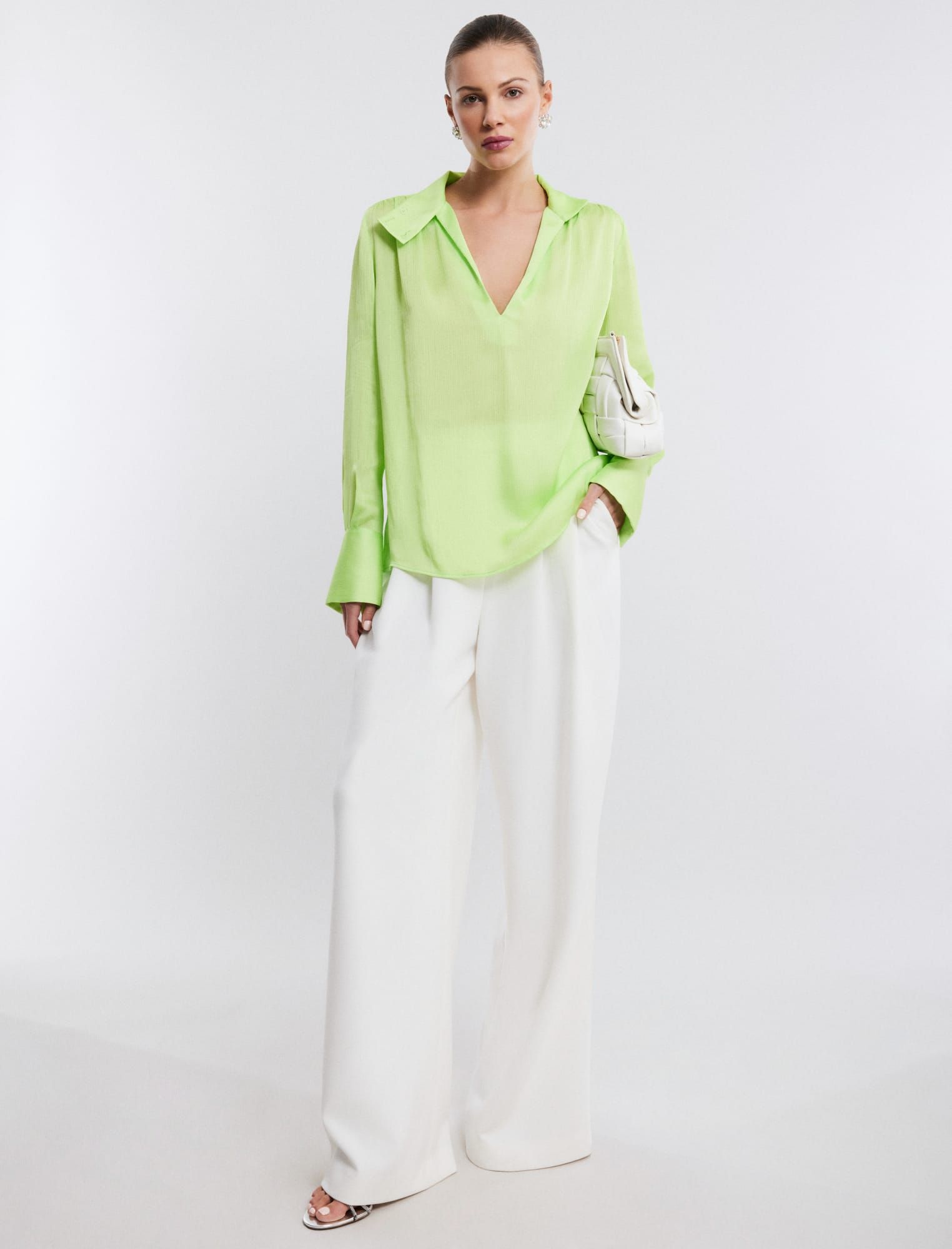 V-Neck Collared Top sold by BCBGMaxAzria product image thumbnail 6