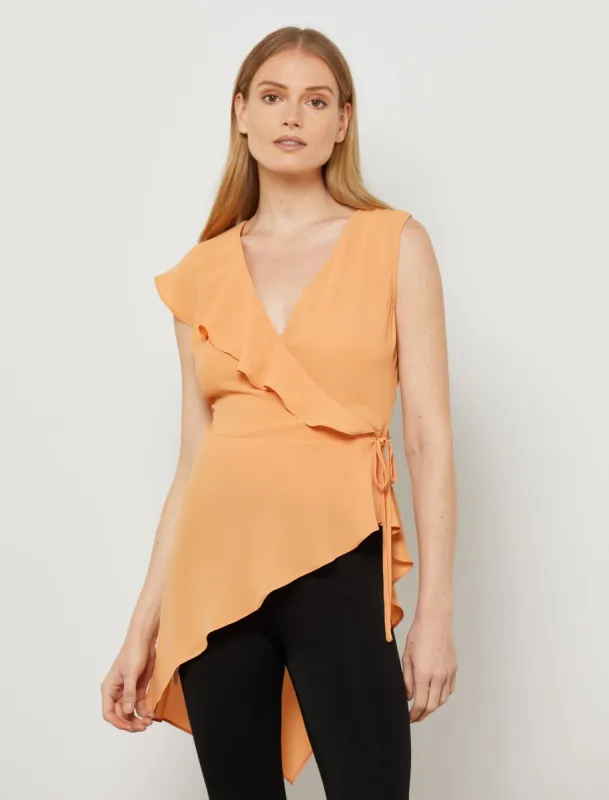 Asymmetrical Wrap Top sold by BCBGMaxAzria