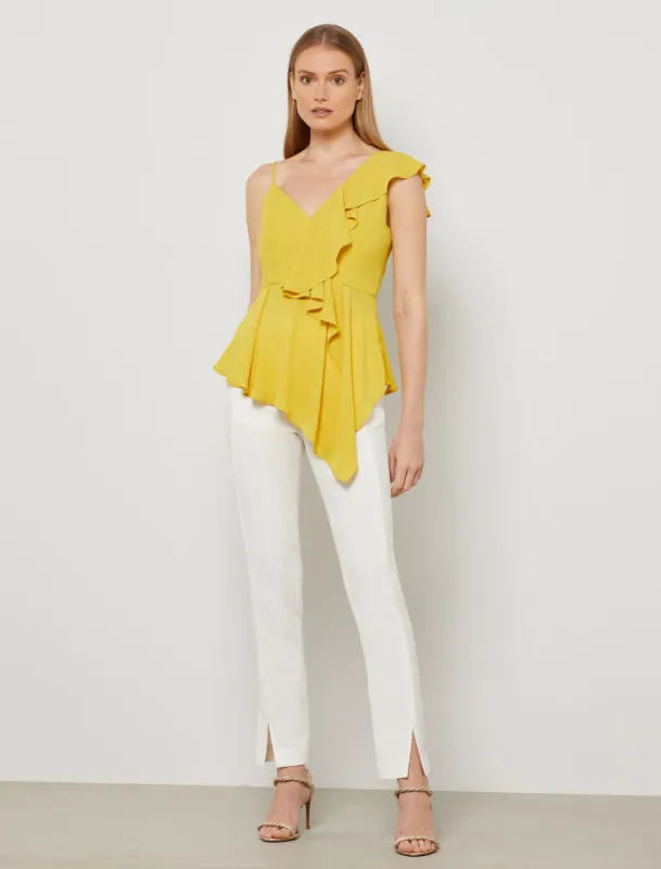 Single Ruffle Asymmetrical Top sold by BCBGMaxAzria