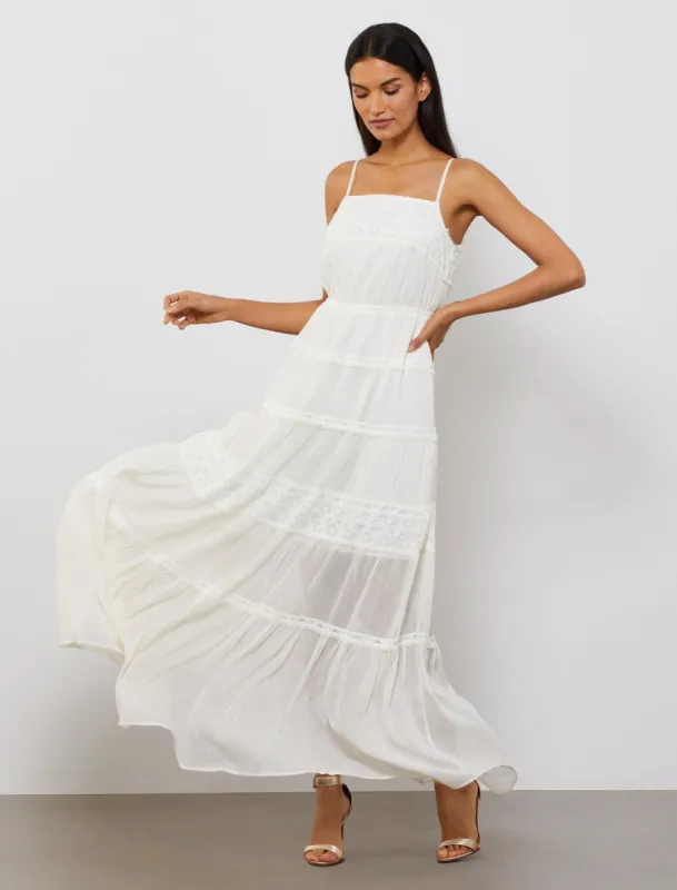 Melinda Tiered Maxi Dress sold by BCBGMaxAzria