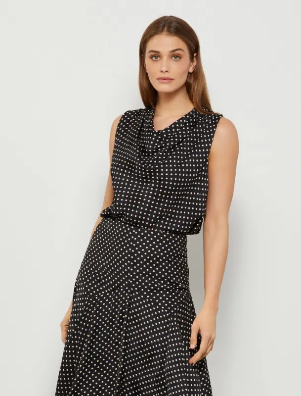 Nataly Cowl-Neck Polka Dot Top sold by BCBGMaxAzria