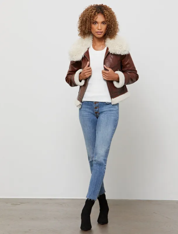 Derby Fur-Lined Moto Jacket sold by BCBGMaxAzria