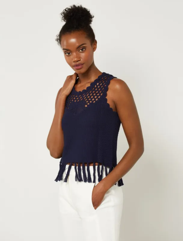 Crochet Tassel Knit Tank sold by BCBGMaxAzria