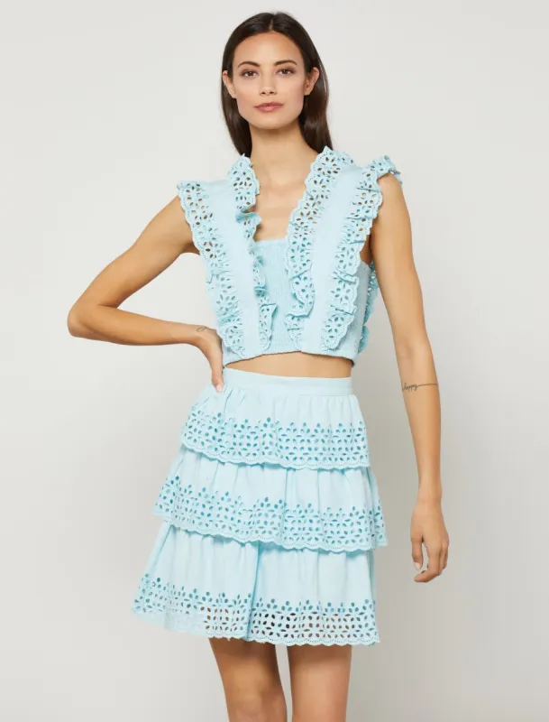Dinah Eyelet Crop Top sold by BCBGMaxAzria