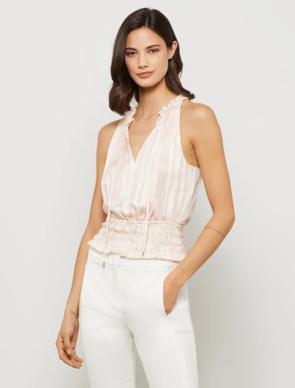 Sleeveless Smocked Halter Top sold by BCBGMaxAzria