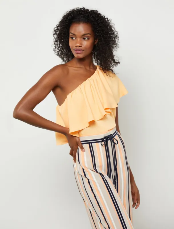 Ruffle One-Shoulder Top sold by BCBGMaxAzria