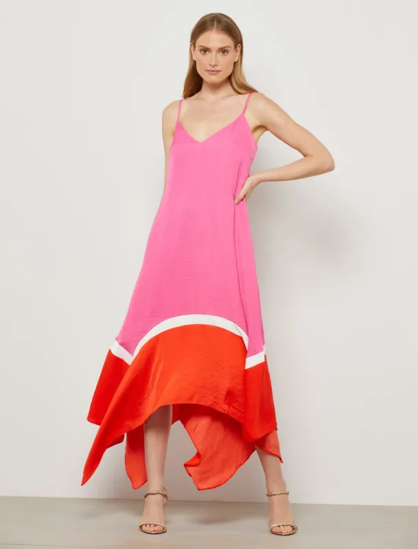 Colorblock Handkerchief Hem Dress sold by BCBGMaxAzria