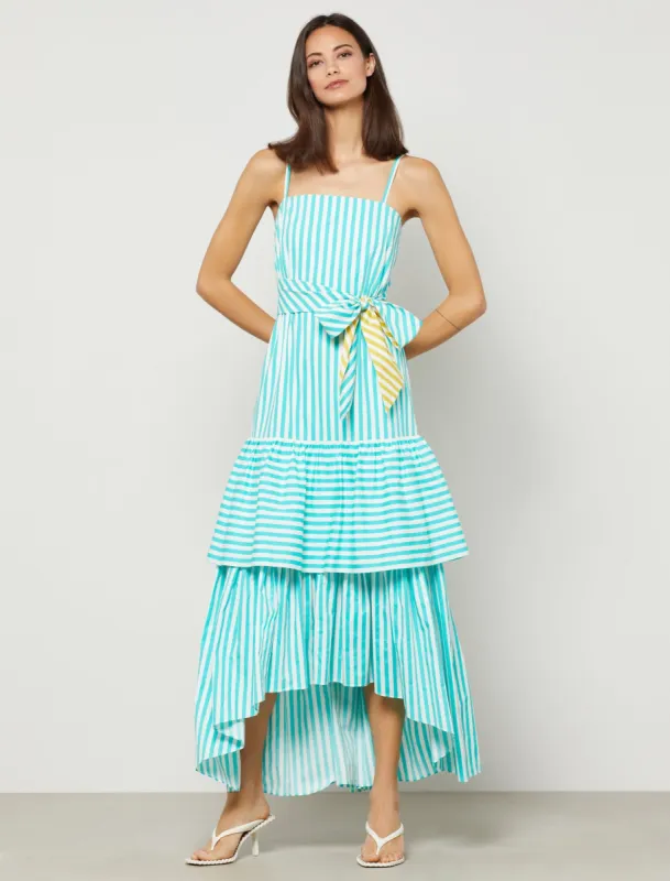 Striped Bow Belt Maxi Dress sold by BCBGMaxAzria