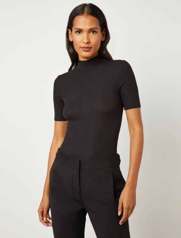 Short Sleeve Mock Neck Top sold by BCBGMaxAzria