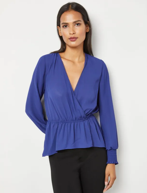 Sera Faux Wrap Top sold by BCBGMaxAzria
