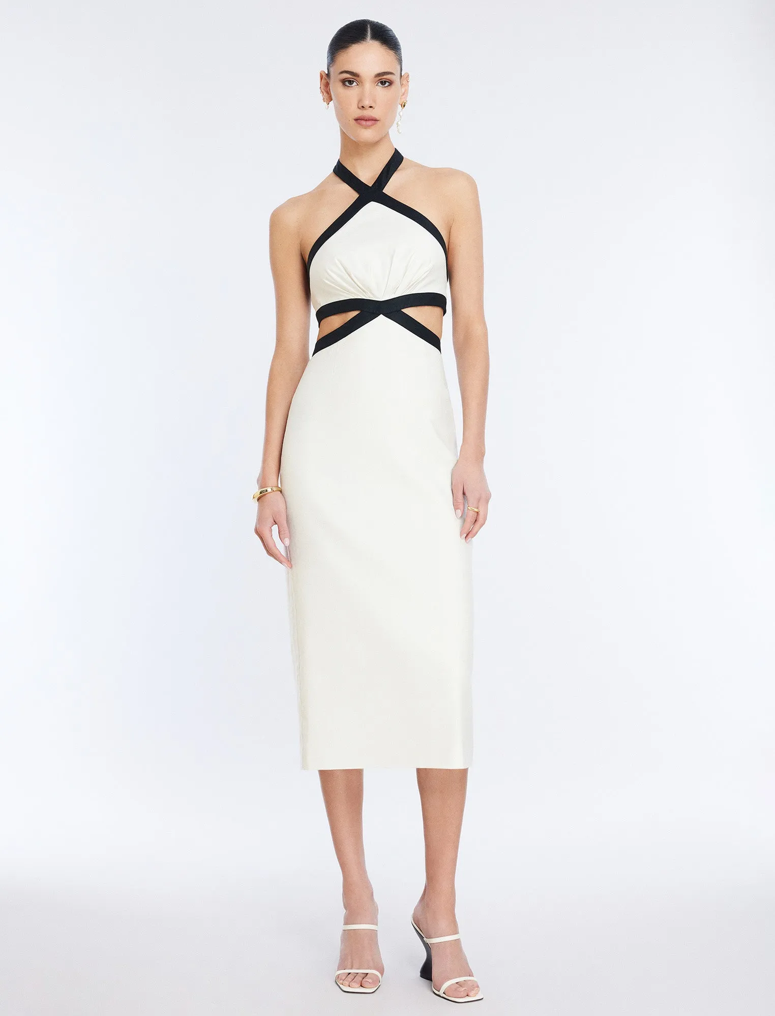 Lula Contrast Trim Midi Dress sold by BCBGMaxAzria product image thumbnail 3