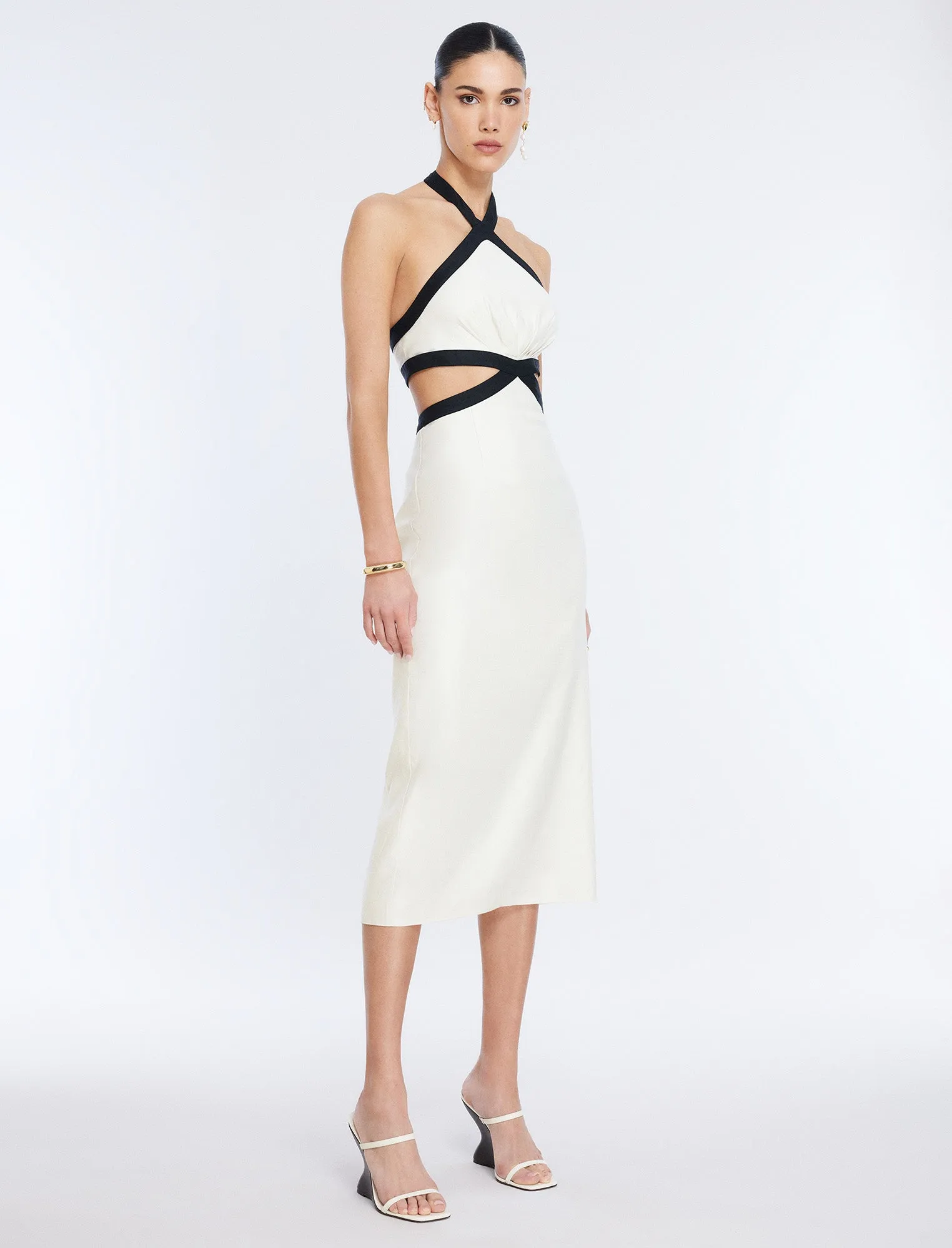 Lula Contrast Trim Midi Dress sold by BCBGMaxAzria product image thumbnail 4