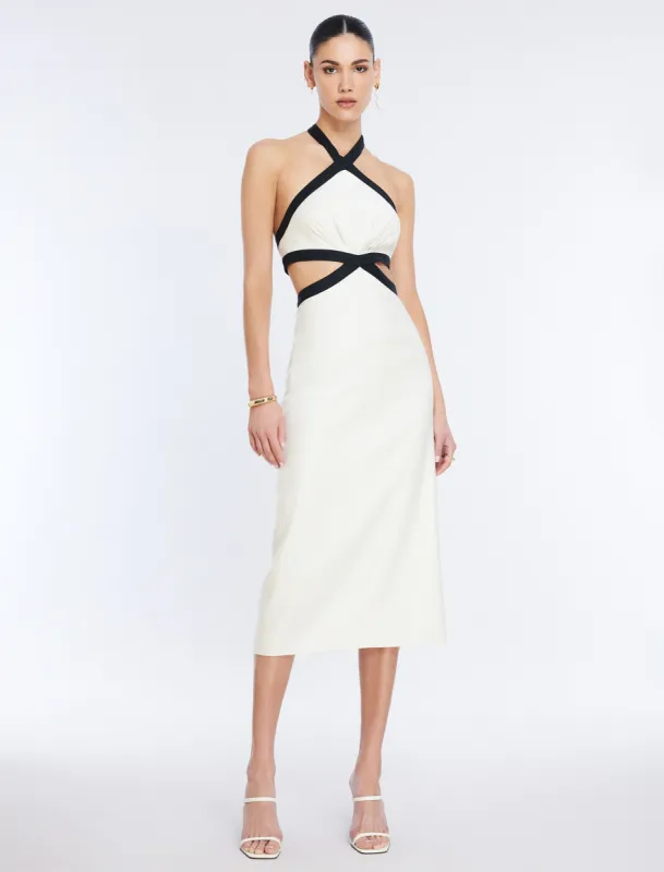Lula Contrast Trim Midi Dress sold by BCBGMaxAzria