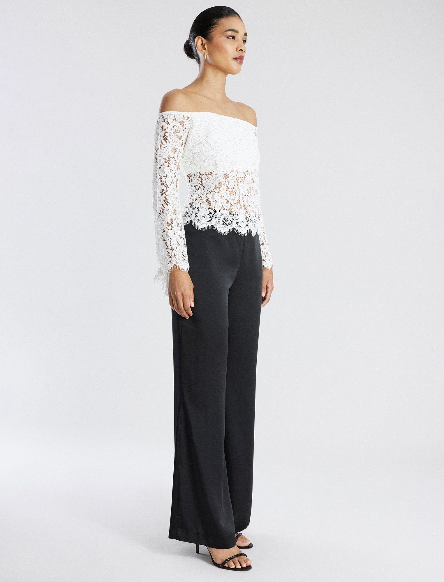 Off-The-Shoulder Bell Sleeve Lace Top sold by BCBGMaxAzria product image thumbnail 3
