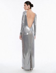 Sheridan Backless Metallic Column Gown sold by BCBGMaxAzria