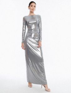 Sheridan Backless Metallic Column Gown sold by BCBGMaxAzria