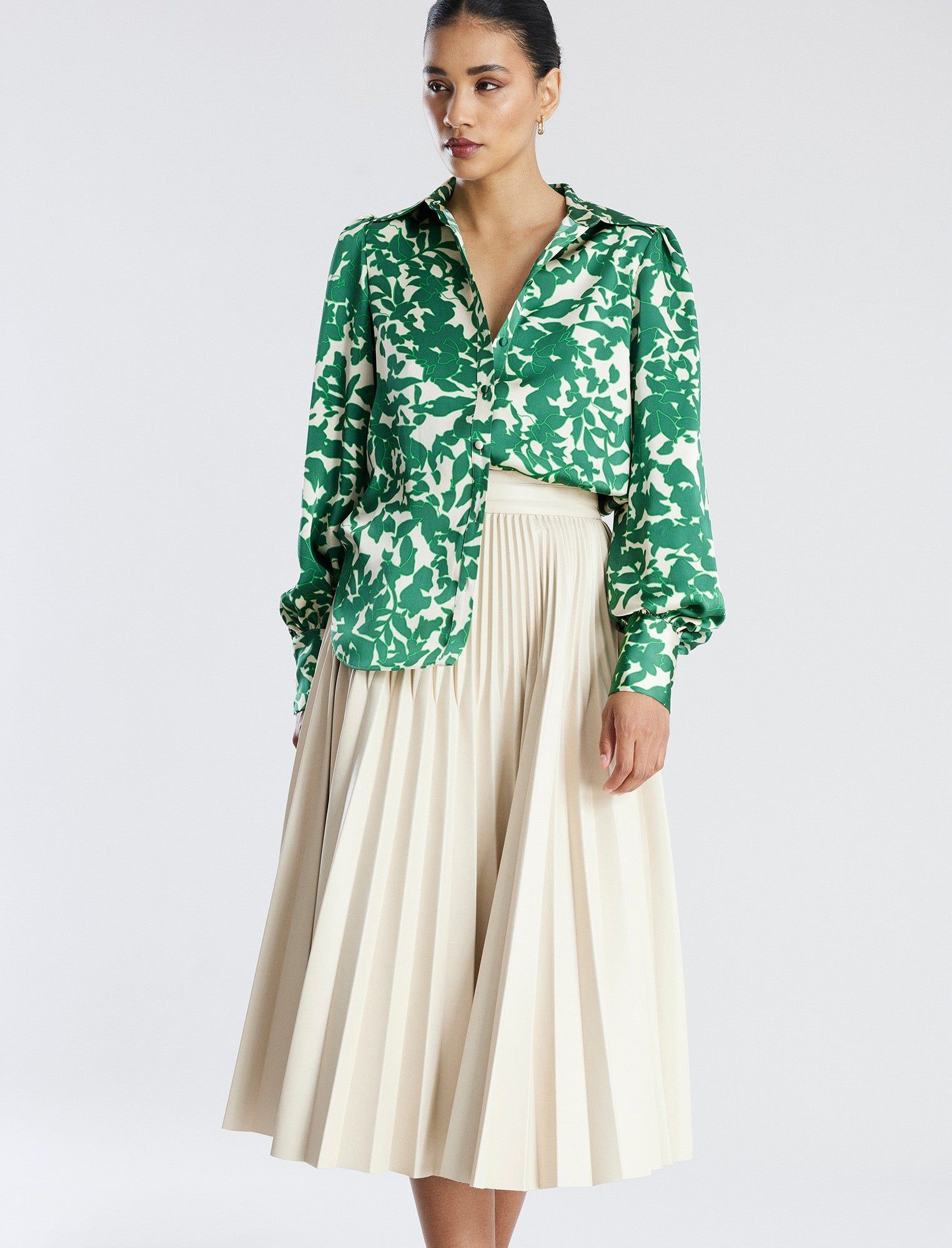 Balloon Sleeve Button-Up Top sold by BCBGMaxAzria product image thumbnail 5