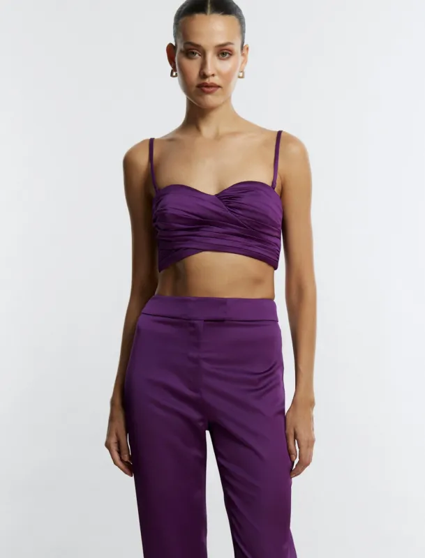 Shirred Sweetheart Crop Top sold by BCBGMaxAzria
