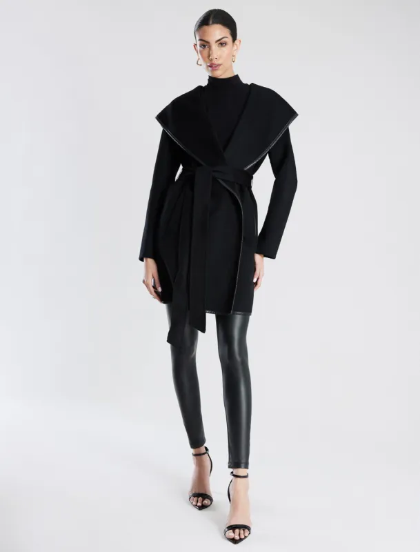 Violet Belted Hooded Wrap Wool Coat sold by BCBGMaxAzria