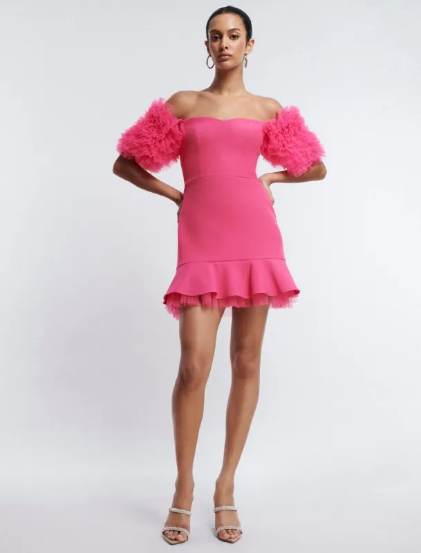 Harlowe Off-The-Shoulder Mini Dress sold by BCBGMaxAzria