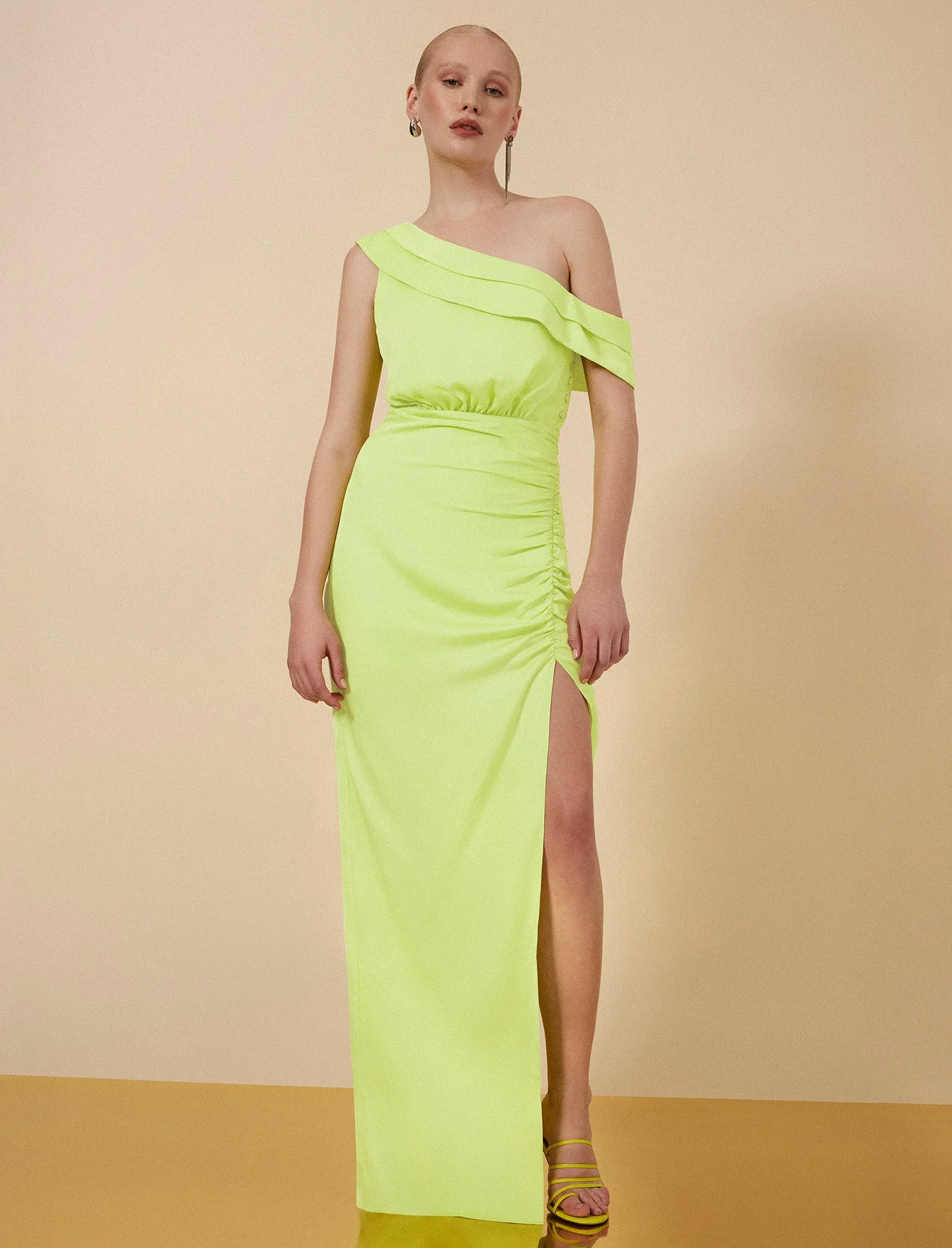 Layla Draped Shoulder Gown sold by BCBGMaxAzria