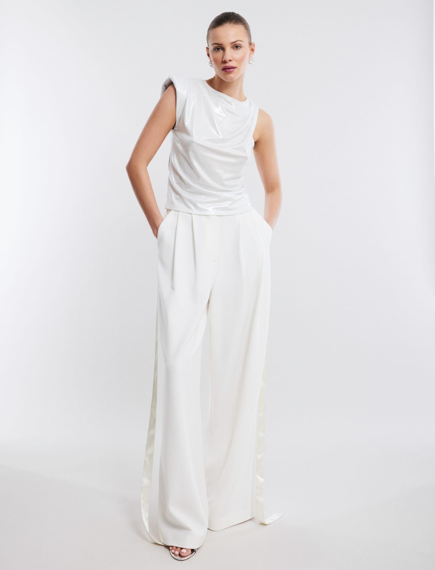 Asymmetrical Cap Sleeve Top sold by BCBGMaxAzria product image thumbnail 5