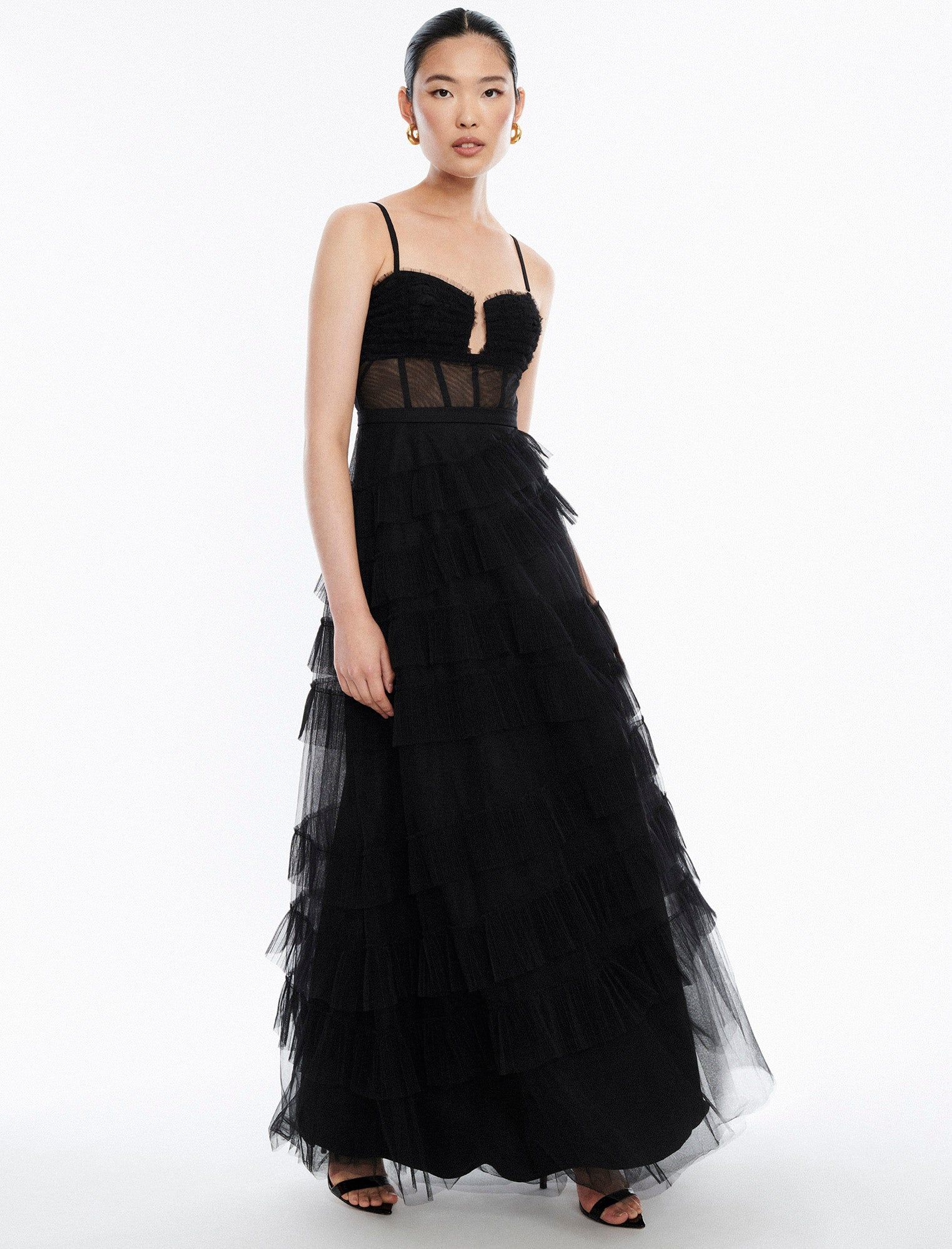 Ellis Tulle Ruffle Gown sold by BCBGMaxAzria product image thumbnail 5