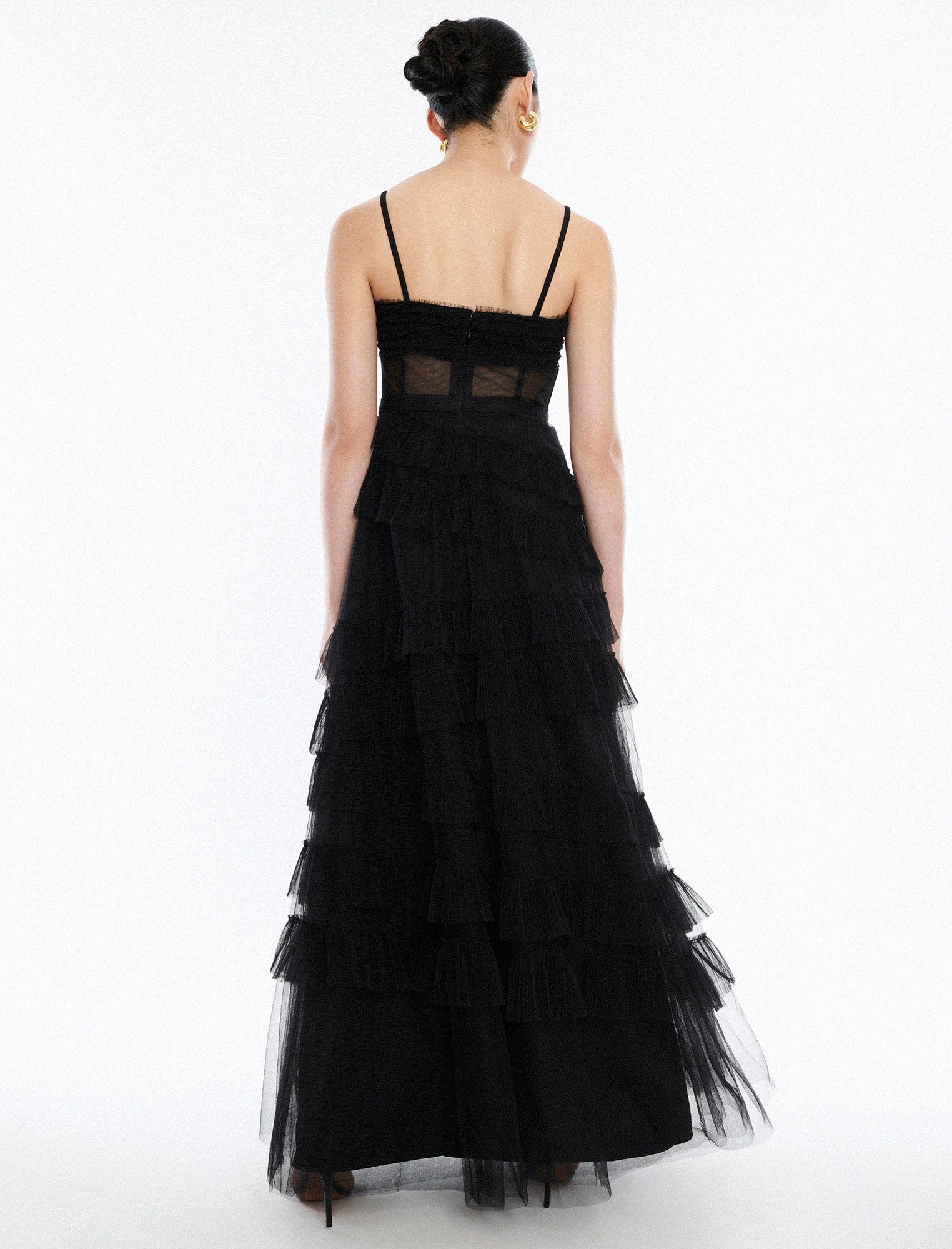 Ellis Tulle Ruffle Gown sold by BCBGMaxAzria product image thumbnail 4