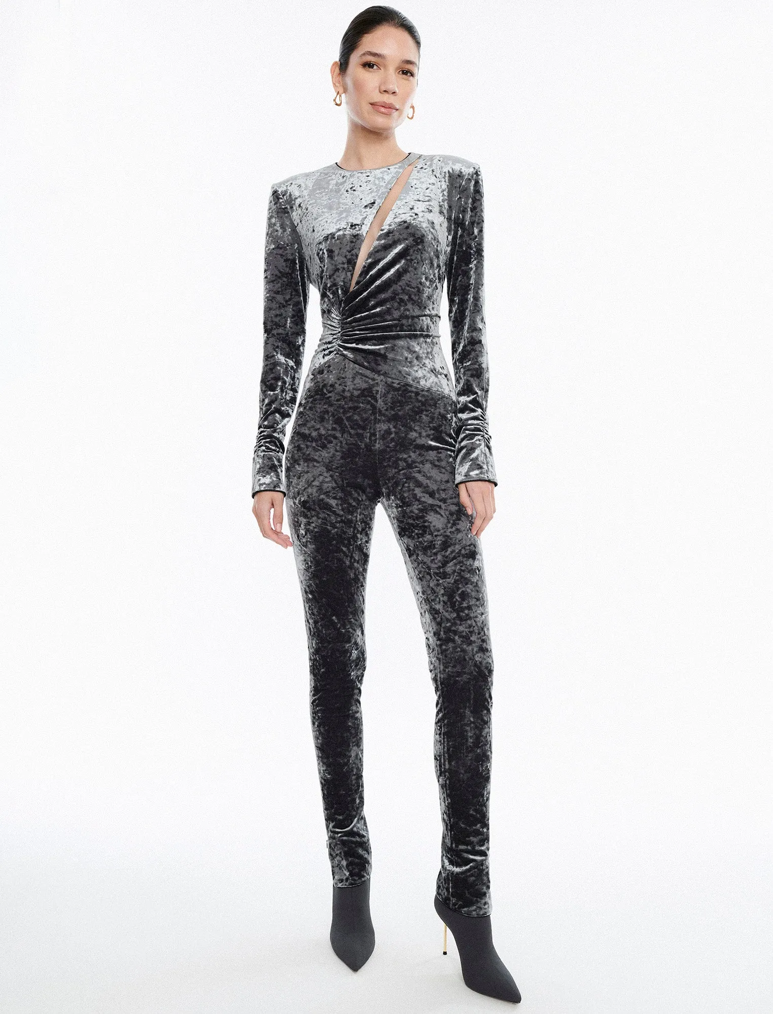 Booker Velour Shirred Bodysuit sold by BCBGMaxAzria