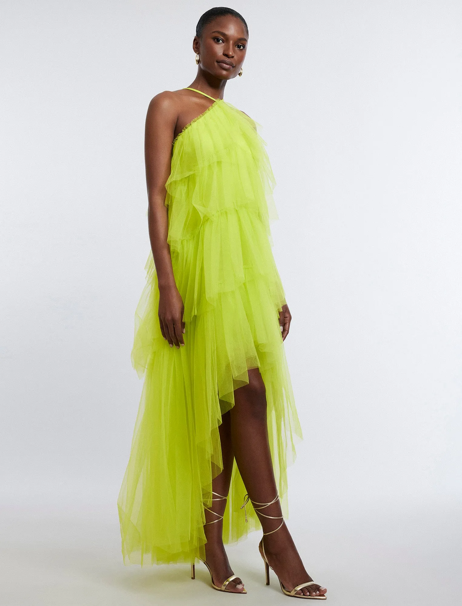 Jayden Tiered Tulle Halter Gown sold by BCBGMaxAzria product image thumbnail 3