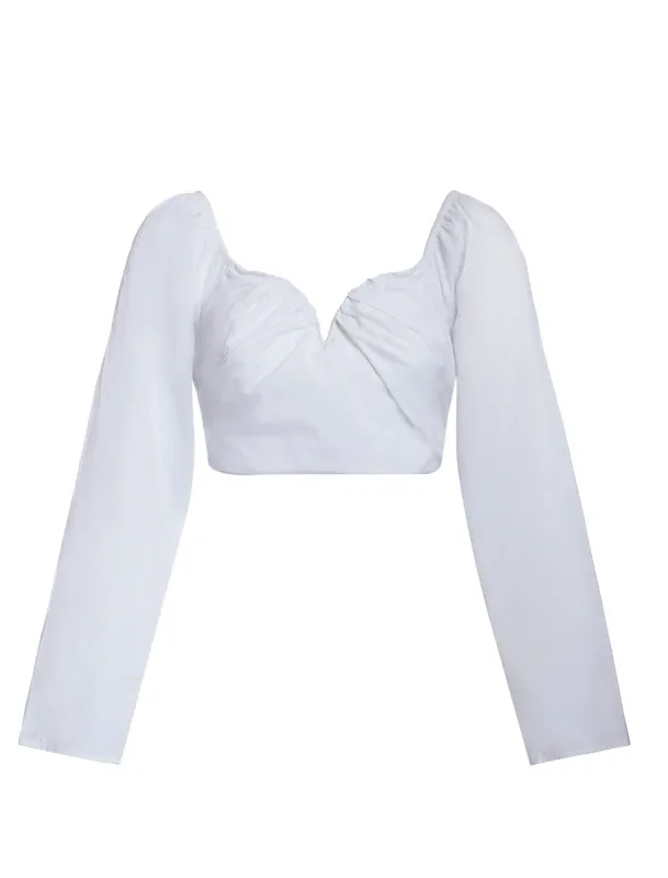 Sweetheart Puff Sleeve Crop Top sold by BCBGMaxAzria