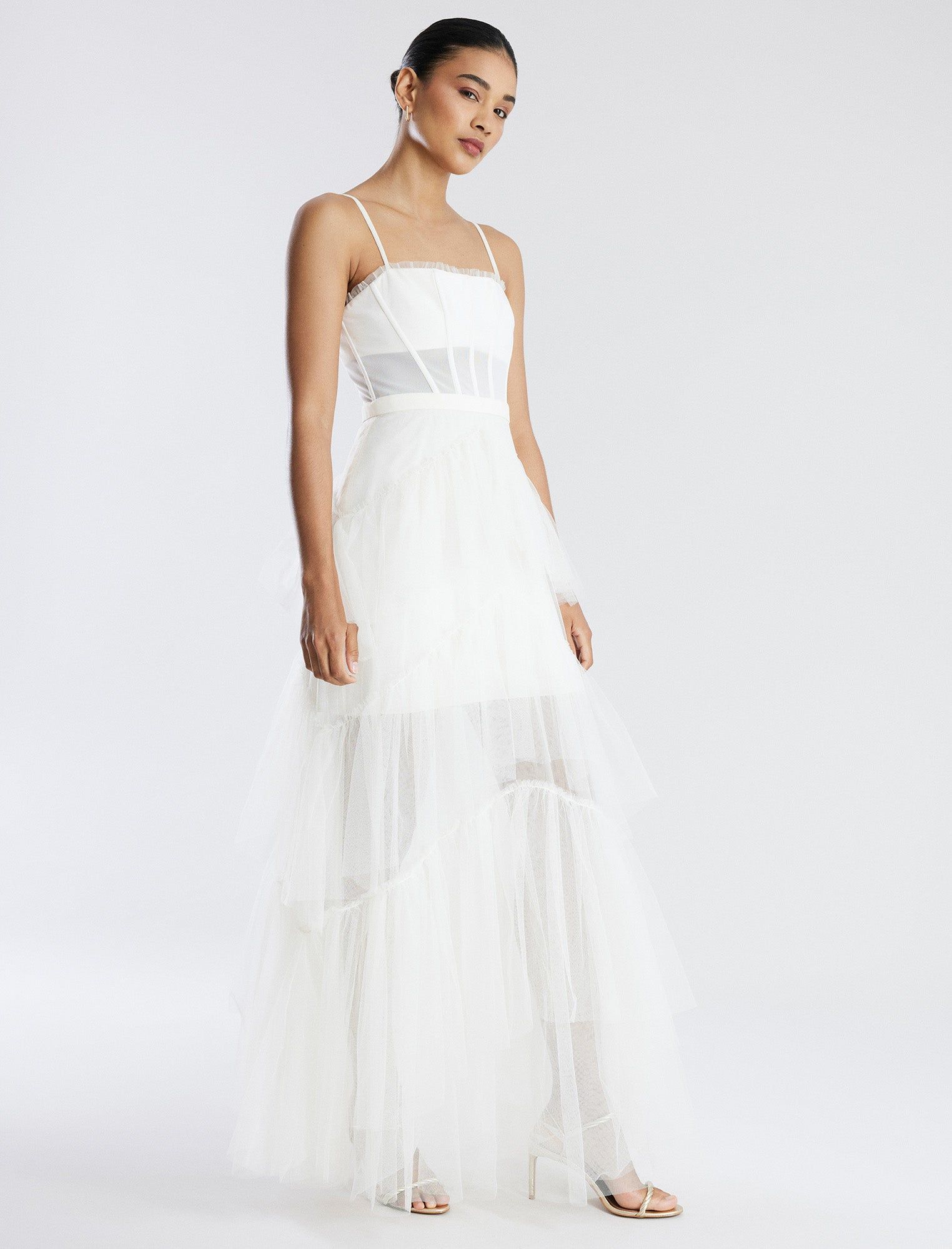 Oly Tiered Ruffle Tulle Evening Gown sold by BCBGMaxAzria product image thumbnail 3