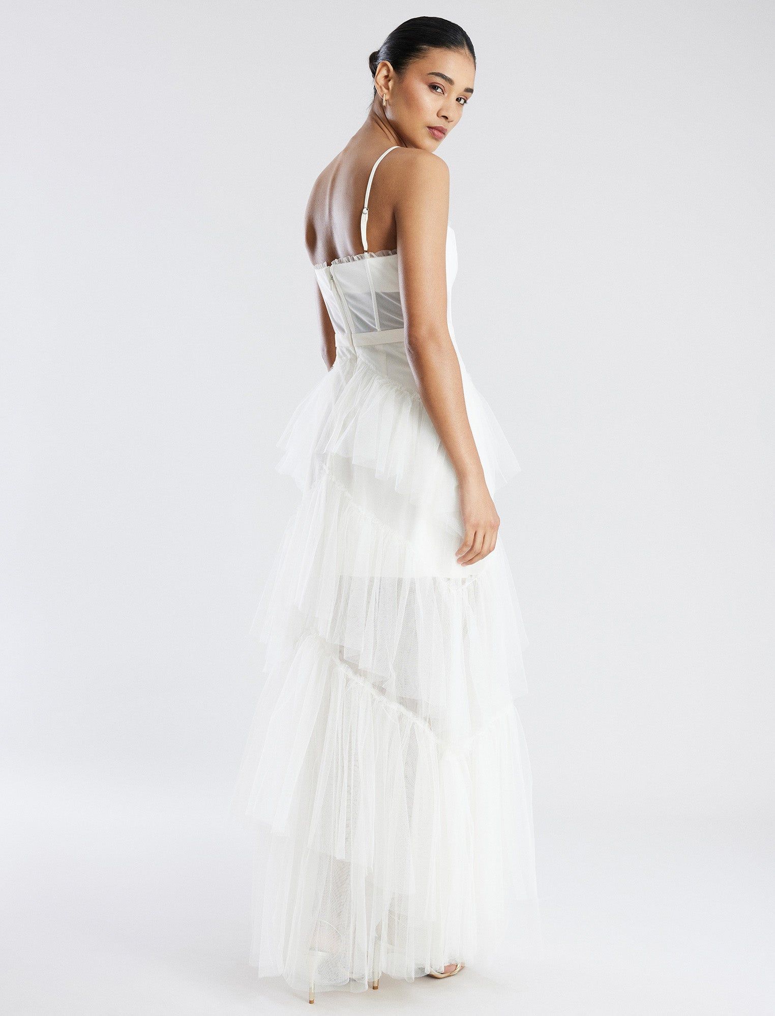Oly Tiered Ruffle Tulle Evening Gown sold by BCBGMaxAzria product image thumbnail 4