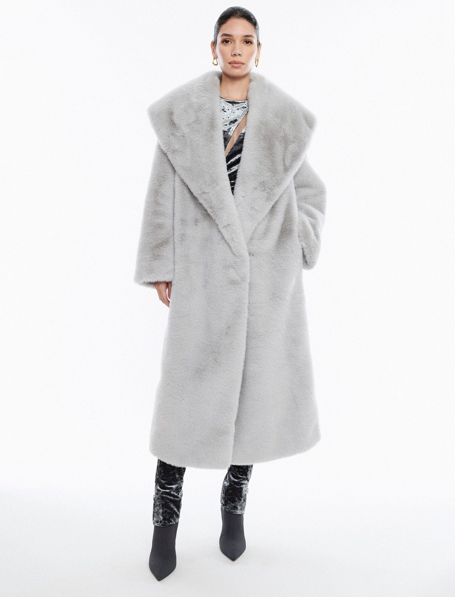 Faux Fur Long Coat sold by BCBGMaxAzria