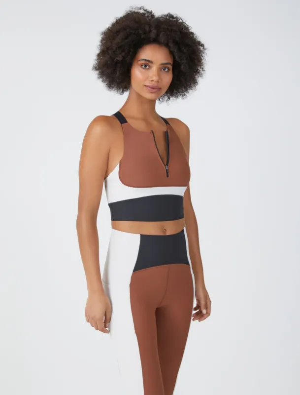 Colorblock Racerback Sport Bra made by BCBGMaxAzria
