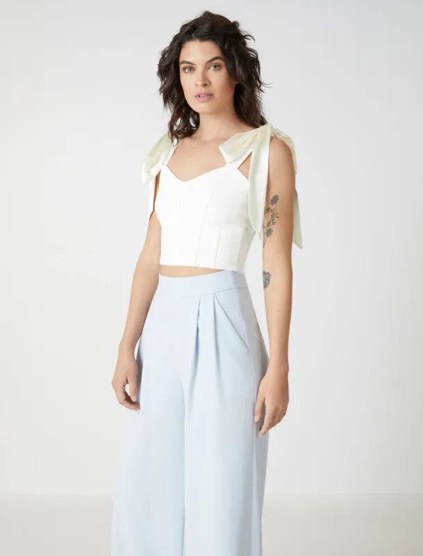 Satin Tie Crop Top sold by BCBGMaxAzria