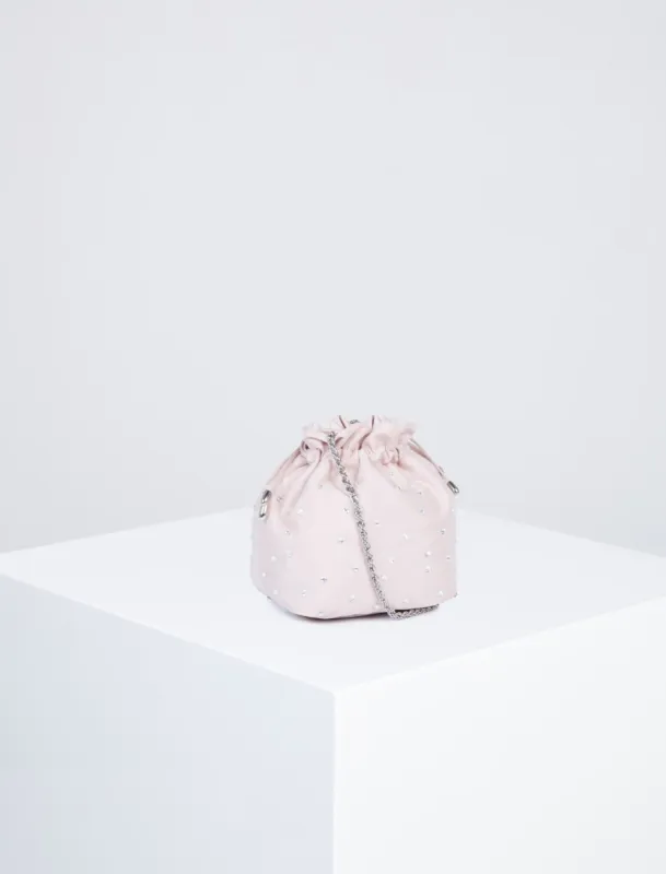 Gisele Rhinestone Drawstring Bucket Bag sold by BCBGMaxAzria